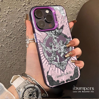 ibumpers Ốp Điện Thoại iPhone Vintage Cupid Họa Tiết Nghệ Thuật Cho IPhone 16 15 14 12 13 11 Pro Max IP 7 8 Plus X XS XR Ốp Lưng IMD Cứng Và Nhẵn