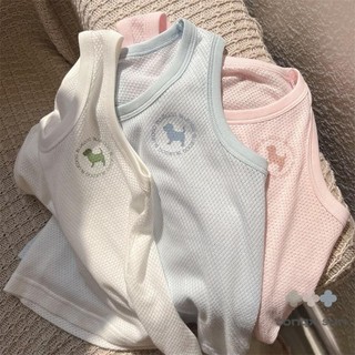 Áo lưới thoáng khí Áo vest trẻ em mùa hè hàng đầu bé trai bé gái mát mẻ rỗng Cotton thể thao thông thường Áo vest không tay