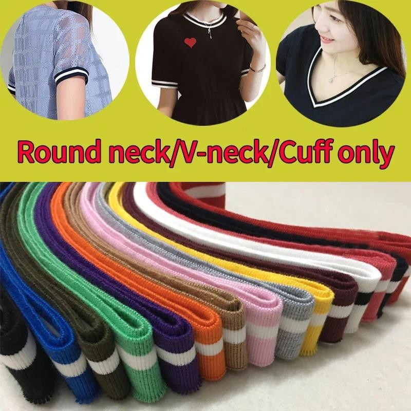 Nhiều Màu Sọc Cotton Spandex Sườn Vải Cho Cổ Vòng Cổ Và Cổ Chất Liệu Cho Thể Thao Đồng Phục Quần Áo Phụ Kiện TJ0510