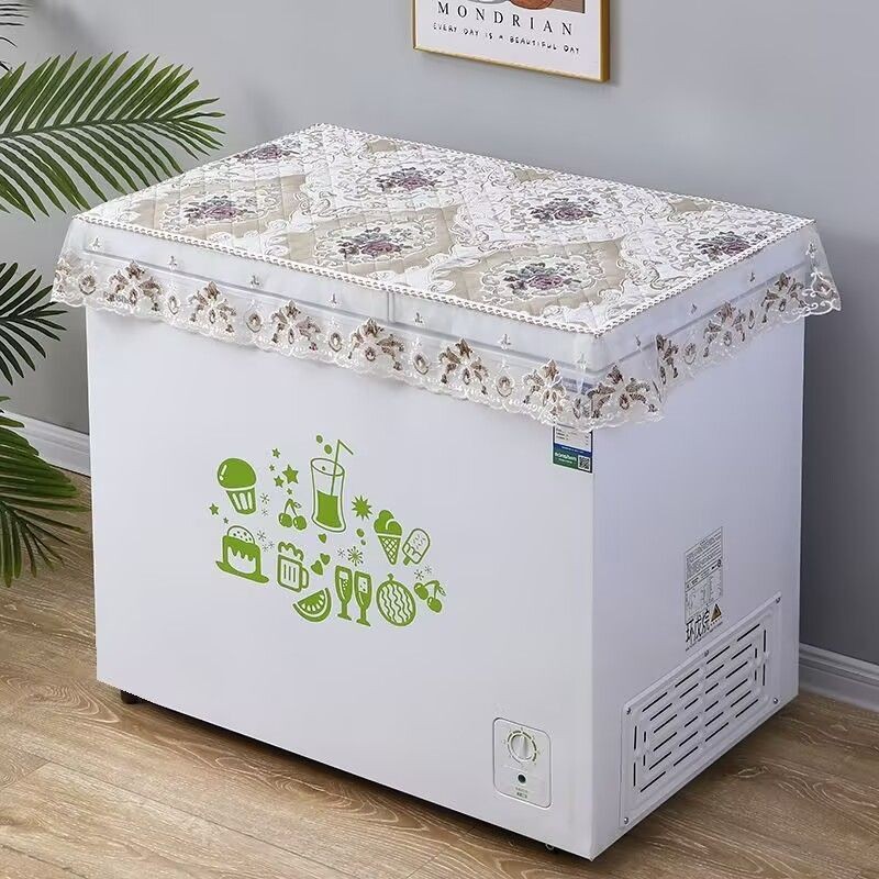 SANCHENGQCBY6827 Vỏ tủ đông lớn Vỏ vải Vỏ sò chống bụi Tủ đông Phong cách mới Hình chữ nhật Hộ gia đình dày chống trượt Khăn