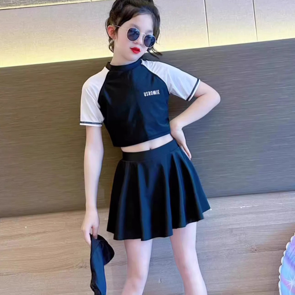 Bộ đồ bơi in hoa cho bé gái SY6 có mũ và đồ bơi thiết yếu mùa hè thoải mái và sành điệu YS6