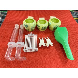 Combo cóng chào mào gắn sẵn tai (1 bộ cóng ngẫu nhiên+2 cóng nước trắng+2 xiên tàu+1 rọ+1xúc nhựa)