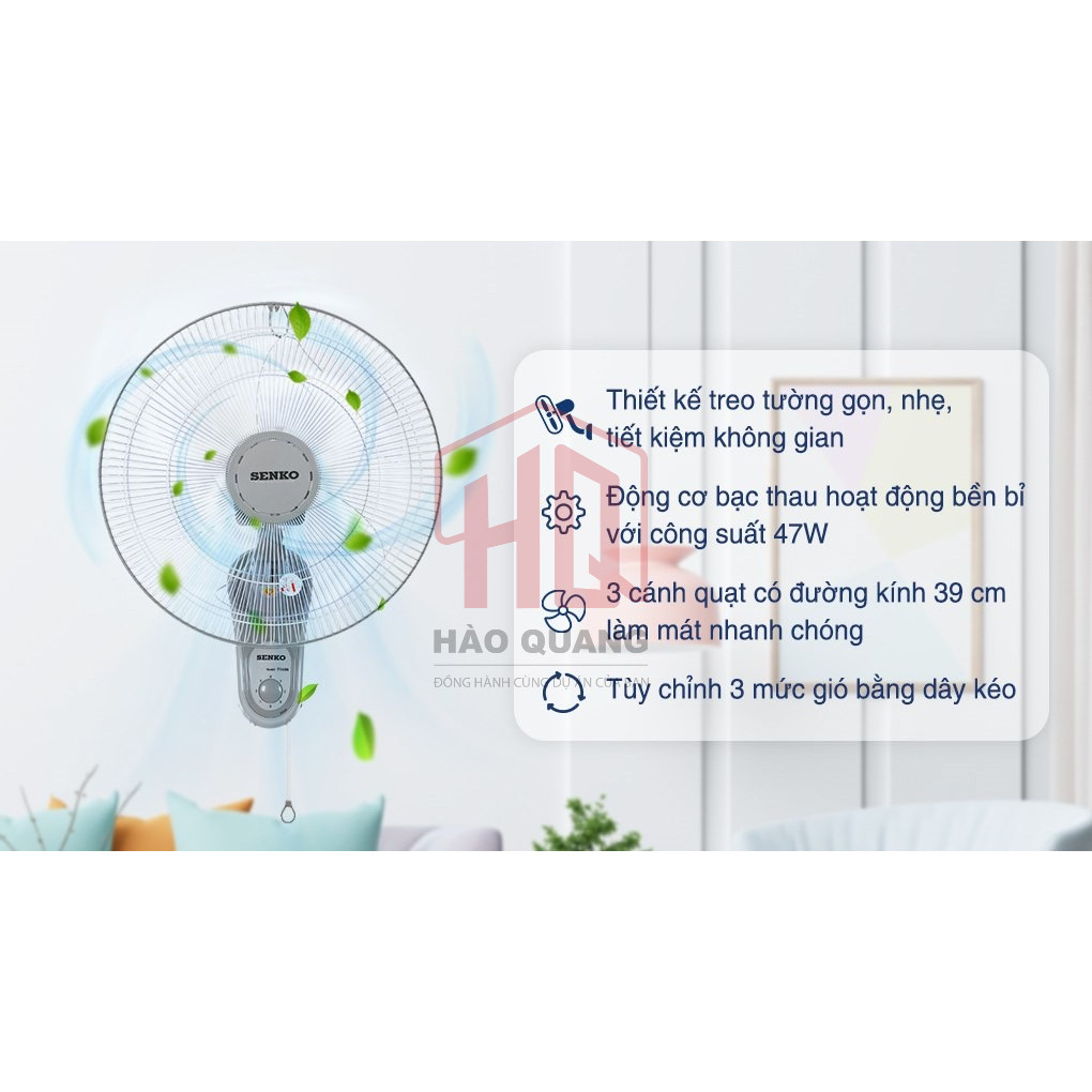 Quạt Treo 1 Dây Senko T1680 Chính Hãng – 3 Tốc Độ Gió, Gió Mạnh, Êm Ái