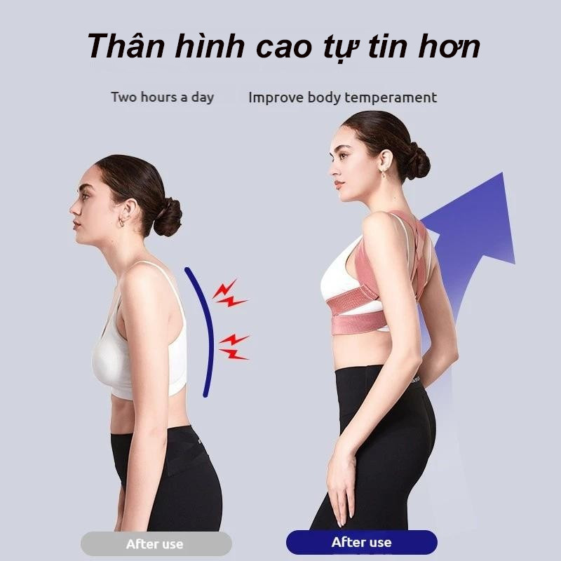 Đai chống gù lưng nữ, Đai nâng ngực nữ có nẹp chỉnh cột sống, hỗ trợ định hình, cải thiện vóc dáng