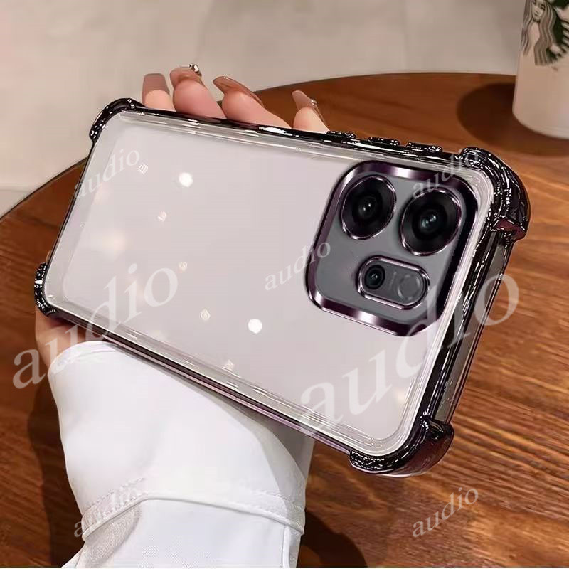 Ốp điện thoại trong suốt mạ bốn góc OPPO Reno16 Pro 5G cho Oppo Reno 16F 15F 14F 5G Ốp lưng silicon mềm chống sốc sang trọng cho OPPO Reno16F Reno15F Reno14F 5G