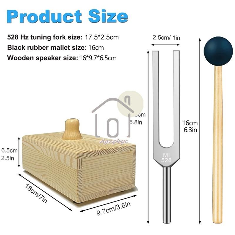 Nĩa điều chỉnh 528Hz có hộp cộng hưởng, hợp kim nhôm, loa gỗ, hoàn hảo cho hương liệu SPA, giảng dạy cộng hưởng