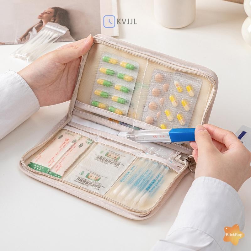 [KvJJL-t] Túi đựng thuốc y tế có thể gập lại di động có khóa kéo Bộ dụng cụ sơ cứu sắp xếp Túi lưu trữ du lịch ngoài trời Quà tặng mới