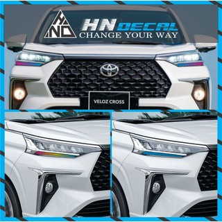 TEM DÁN MÍ ĐÈN XE VELOZ NHIỀU MÀU SẮC LỰA CHỌN ( 1 CẶP DÁN 2 BÊN )