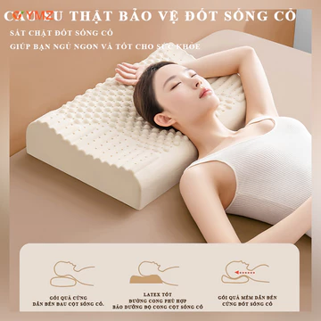 Gối Cao Su Non YMZ Gối Ngủ Giảm Mệt Mỏi Chống Đau Cổ Vai Gáy Ruột Gối Mềm Mại Không Gây Kích Ứng Da