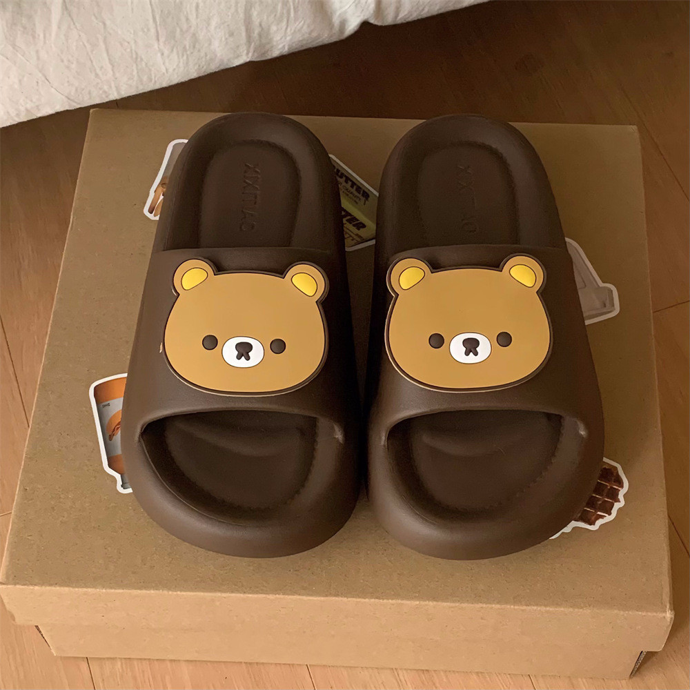 XIXITIAO Dép Sandal Trong Nhà Dép Gấu Dễ Thương Nam Nữ Thời Trang Mùa Hè Phòng Tắm Dép