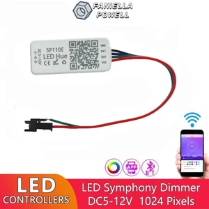 Bộ điều khiển đèn Led FANIELLAPOWELL SP110E, Bộ điều khiển đèn Led Bluetooth điều khiển ứng dụng có thể định vị riêng lẻ, / Bộ điều khiển Pixel Led DC5-12V thông minh RGBW cho WS2812B SK6812
