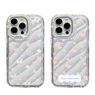 ibumpers Ốp Điện Thoại iPhone Hợp Thời Trang Ins Phong Cách Laser Hoa Bướm Họa Tiết Cho IPhone 16 15 14 12 13 11 Pro Max IP 7 8 Plus X XS XR Mẫu Sóng Ốp Lưng Trong Suốt Dày Dặn TPU Mềm Chống Sốc