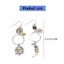 COO Retro Bông tai hướng dương Mặt trăng mặt trăng phong cách quốc gia Bông tai mặt dây chuyền kim loại dân tộc