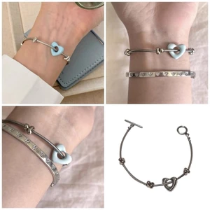 Treeling Thời Trang Đính Hạt Trái Tim Vòng Tay Có Thể Điều Chỉnh Vòng Tay Cho Nữ Và Bé Gái Dây Xích Hợp Kim Với Trang Sức Nhựa Sống Động