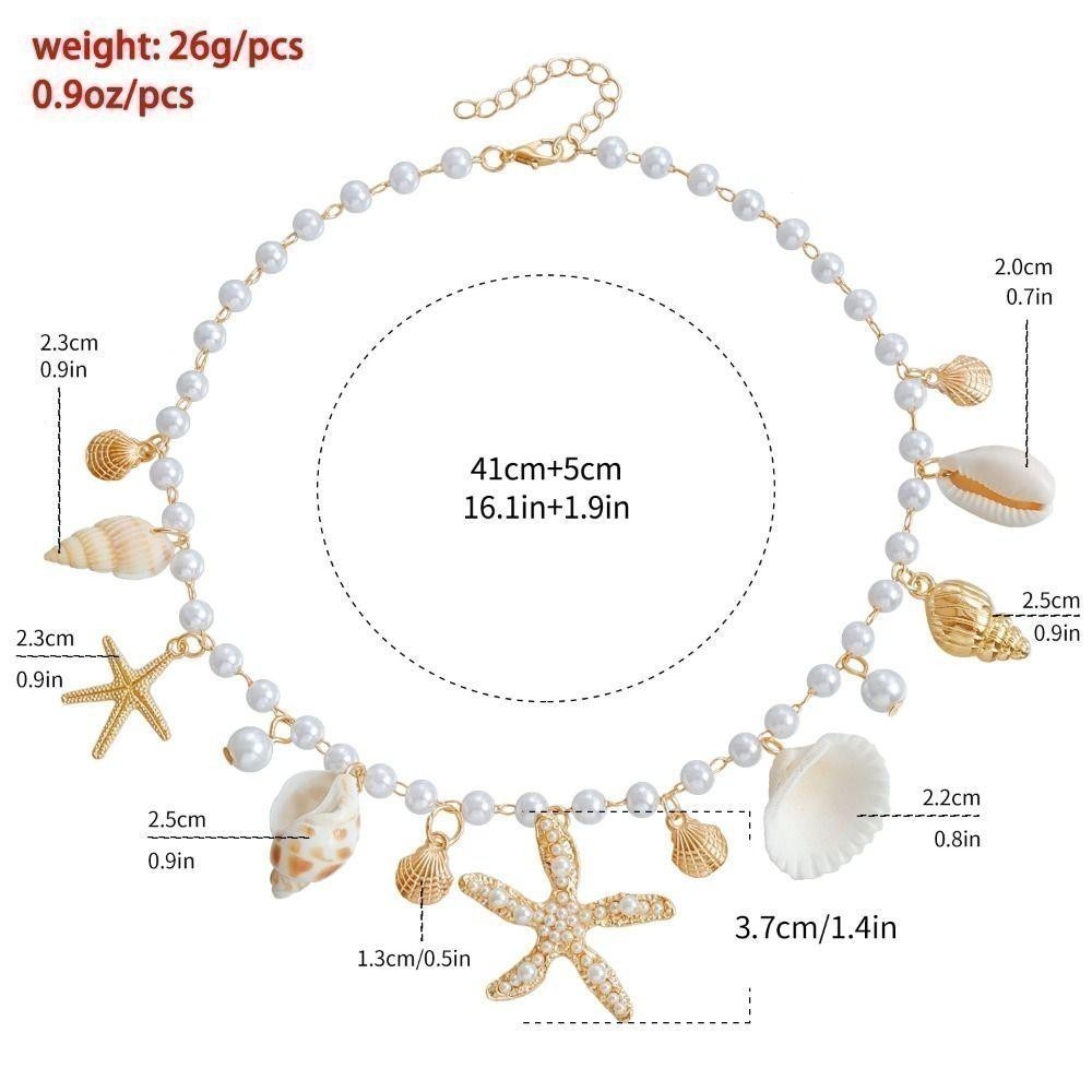 RTJIFSS Dây Xích Eo, Bohemian Sao Biển Vỏ Mặt Dây Chuyền Cơ Thể, Hợp Kim Thời Trang Giả Đi Biển Bikini Vỏ Eo Liên Kết Cho Nữ