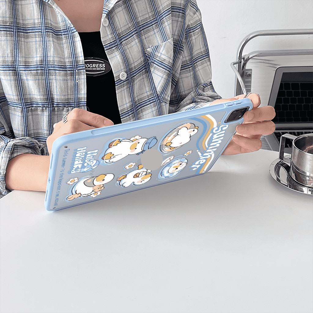Vỏ Vịt Bơi Acrylic Cứng Cho Mini6 Mini7 A17Pro IPad 5 6 7 8 9 10 11 A16 Air 2 3 4 5 6 Air 11 M2 Pro10.5 10.2 "Pro11 2018 2020 2021 2022 M4 Pro13 2024 2025