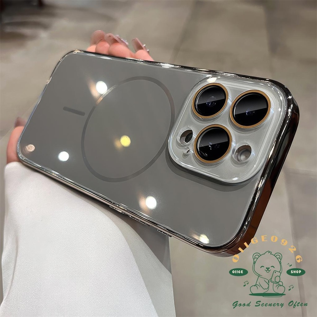 Cảm giác băng vỏ kính từ tính Vỏ điện thoại iphone16 Pro Max 15 14 13 12 11 vỏ cho vỏ iPhone Vỏ mềm silicon TPU chống sốc