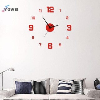 YOWEI DIY Đồng Hồ Treo Tường Cho Văn Phòng Gia Đình Không Khung Hiện Đại 3D Đồng Hồ Treo Tường Gương Dán Thiết Kế Phòng Khách Sạn Trang Trí Trường Học VN