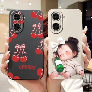 Vỏ Hoạt Hình Dễ Thương Cho Xiaomi Poco C71 / Redmi A5 Vỏ Điện Thoại Thỏ Vương Miện Mèo Silicon Lỏng Vỏ Bảo Vệ Ống Kính Vỏ Mềm
