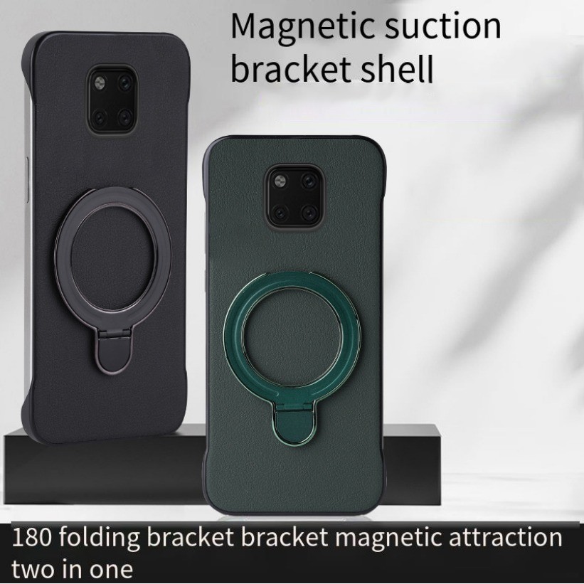 Ốp điện thoại không khung da dành cho doanh nhân có giá đỡ từ tính gấp cho Huawei Mate 20 Pro Vỏ sạc không dây Ultra