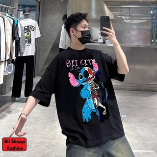 LOCAL BRAND Áo thun Wash Stitch Thi Ma Phong Cách Unisex Form Rộng / Áo thun Stitch Thi Ma Phông Màu Phong Cách Âu Mỹ