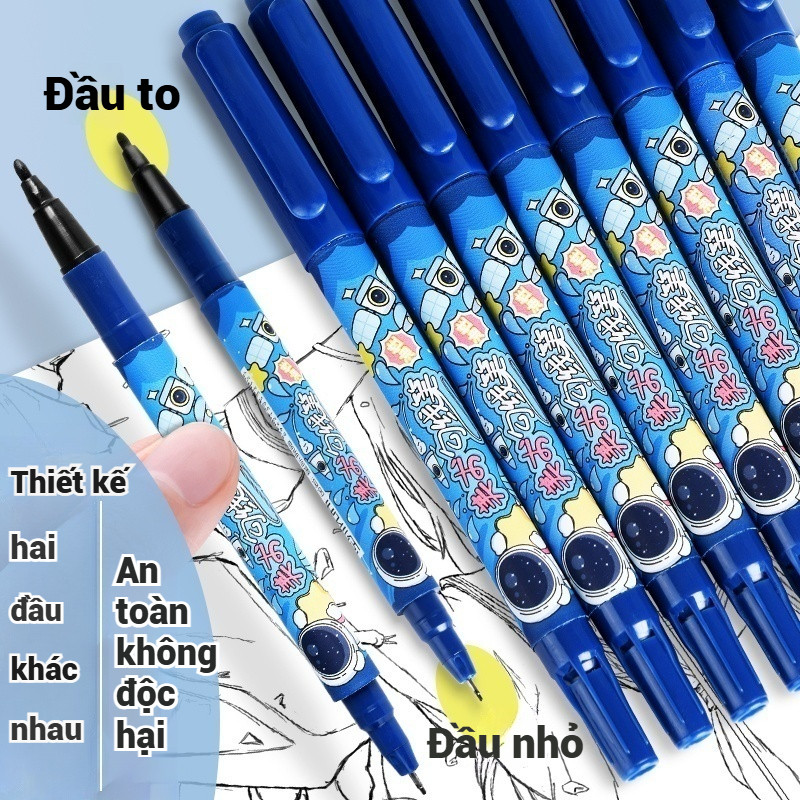 Bút Vẽ Tranh 2 Đầu Phi Hành Gia Mực Khô Nhanh, Chống Nước Dụng Cụ Mỹ Thuật Cho Học Sinh