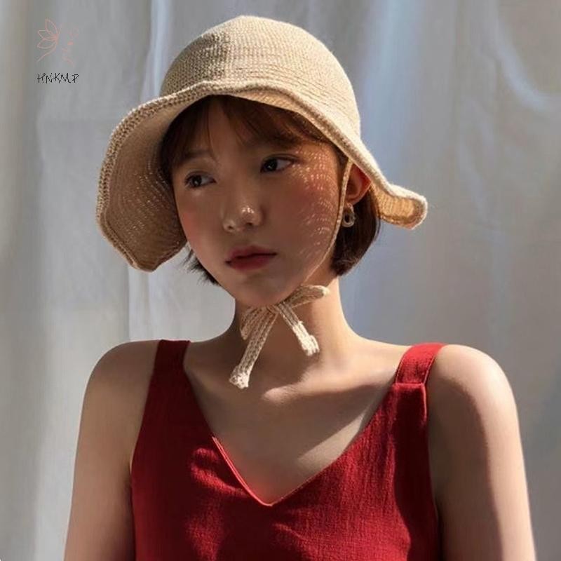 HNKMP Linen Straw Regency Bonnets Mũ Dành Cho Nữ Mũ Chống Nắng Nơ Bãi Biển Lớn Viền Rộng Cloche Mũ Lên Ngoài Trời Mùa Hè.