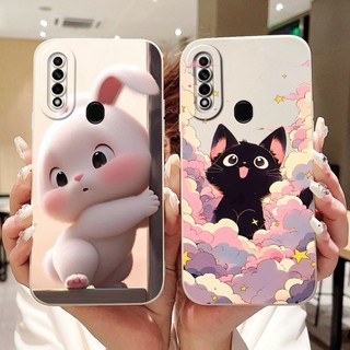 Dành Cho Oppo A31 (2020) / A8 (2019) Vỏ Hoạt Hình Mèo Thỏ Dễ Thương Mới Oppo A31 A8 CPH2015 Vỏ Điện Thoại Silicon Mềm Bảo Vệ Ống Kính
