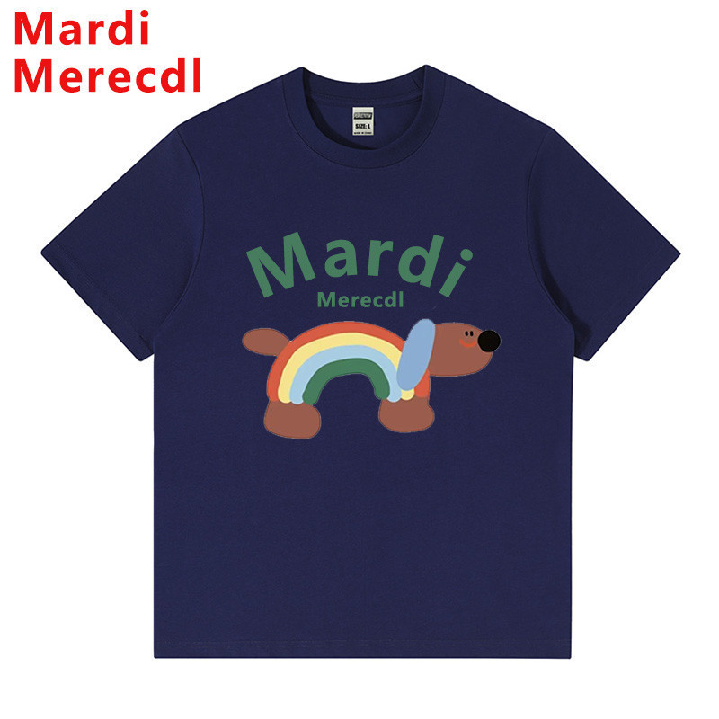 Áo thun ngắn tay Mardi Merecdl dành cho cặp đôi, unisex, nhà thiết kế, in sáng tạo