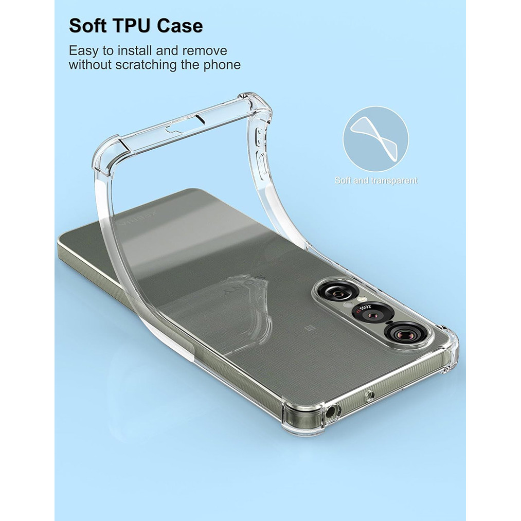 Dành Cho Sony Xperia 1 VII Vỏ Mềm Chống Sốc Pha Lê Gel Trong Suốt TPU Chống Sốc