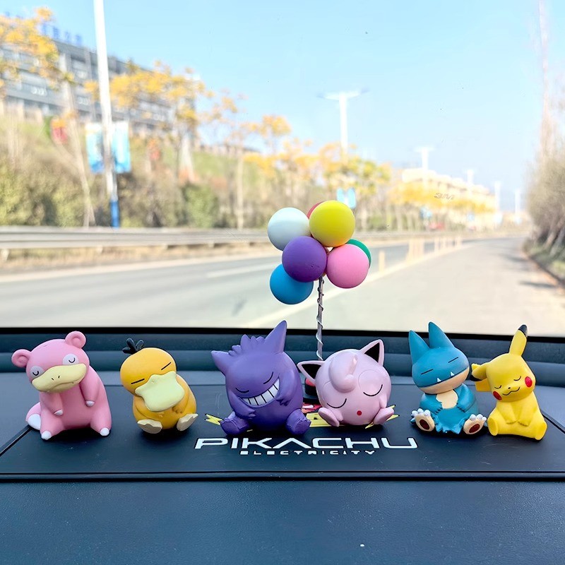 6 Cái / bộ pokemon Pikachu Gengar Jigglypuff Slowpoke Gonbe Psyduck Phiên Bản Ngủ Mô Hình PVC Hành Động Hình Đồ Chơi