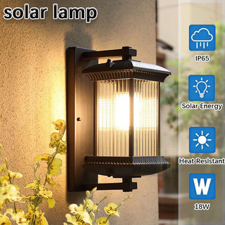 AIMI Đèn Tường Năng Lượng Mặt Trời Ngoài Trời IP65 Nhôm Chống Nước Đèn Tường Thủy Tinh LED Thích Hợp Cho Sân Vườn Ngoại Thất Hành Lang Tường Aisle