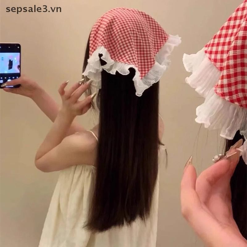 #sepsale Mới Phong Cách Mục Vụ Nữ Tam Giác Khăn Trùm Đầu Tóc Xuân Hè Bé Gái Trang Trí Thời Trang
