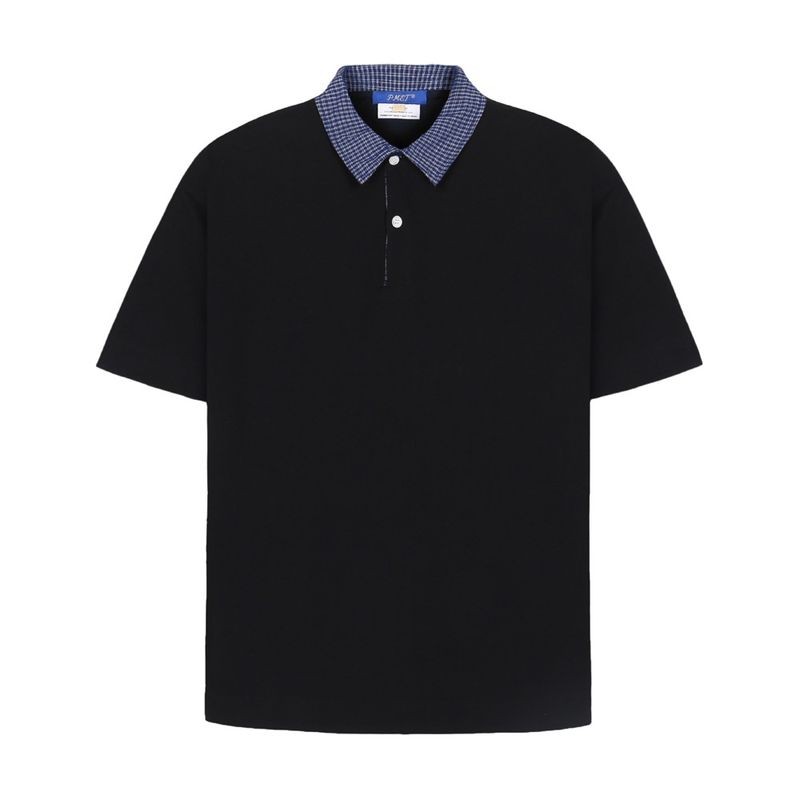 Áo Polo Nam Mùa Hè Hợp Thời Trang Giả Two-Piece Check Shirt Áo Thun Tay Ngắn