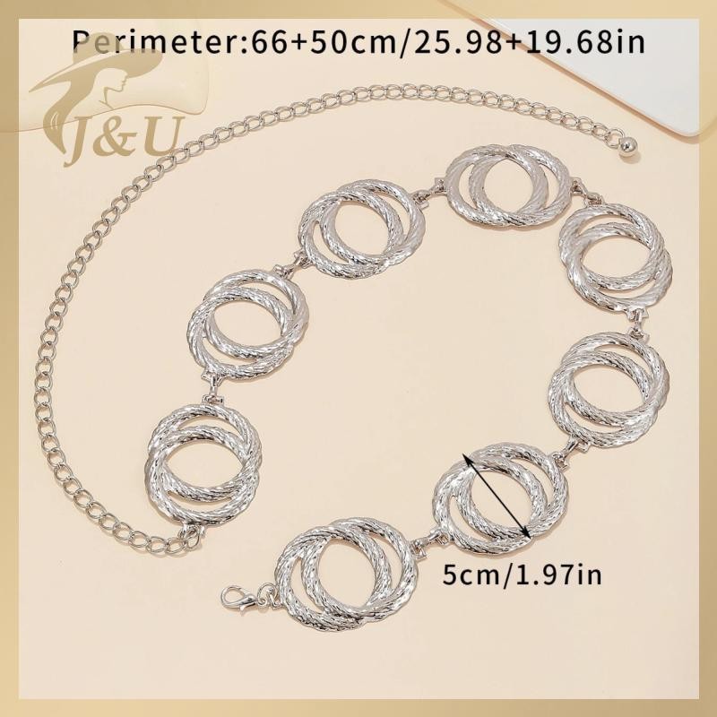 JU Kim Loại Đĩa Tròn Nối Dây Xích cho Đầm, Trang Sức Thời Trang dành cho Nữ VN