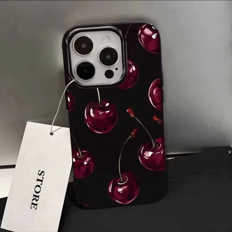 Ốp Lưng Cho iPhone 16 11 12 13 14 15 Pro Max Cho iPhone 16e XR X XS Max 7 8 Plus SE2020 2022 Màu Đen Hoa Văn Anh Đào Mềm TPU Chống Sốc