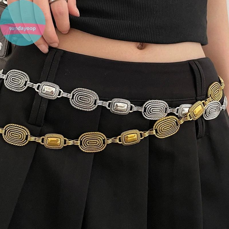 Sund Retro Bohemian Dây Thắt Lưng Dân Tộc Nữ, Trang Trí Kim Loại, Điều Chỉnh Linh Hoạt