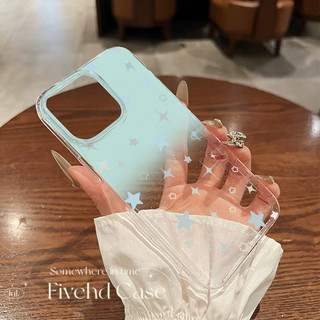 Ins Hàn Quốc Cô Gái Dễ Thương Gradient Ngôi Sao Xanh Lấp Lánh Vỏ Bling Cho iPhone 11 16 16E 15 14 13 12 Pro Xs Max XR X 7 8 6 Plus SE Vỏ Điện Thoại TPU Mềm Vỏ Bảo Vệ Vỏ Trong Suốt