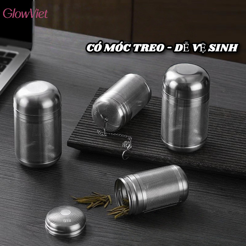 Lọc trà, lọc gia vị inox 304 hình trụ,Chiết Xuất Trọn Vị Trà, Thiết Kế Đế Nặng Chống Nổi,Chống Rò Rỉ Hoàn Hảo
