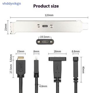 VHDD 1 Cái Type-E Sang USB-C Type C Nữ Kết Nối Dây Cáp Nối Dài Có Bảng Điều Khiển Gắn Vít 30 / 50cm USB 3.2 Bảng Điều Khiển Trước Đầu VN