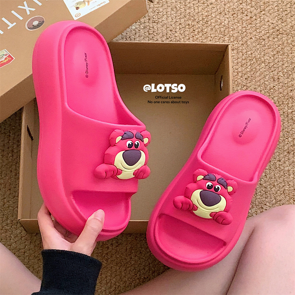 XIXITIAO Giày Sandal Gấu Dâu Dễ Thương Dép Mùa Hè Đế Dày Tăng Chiều Cao Dép Nữ Thông Thường