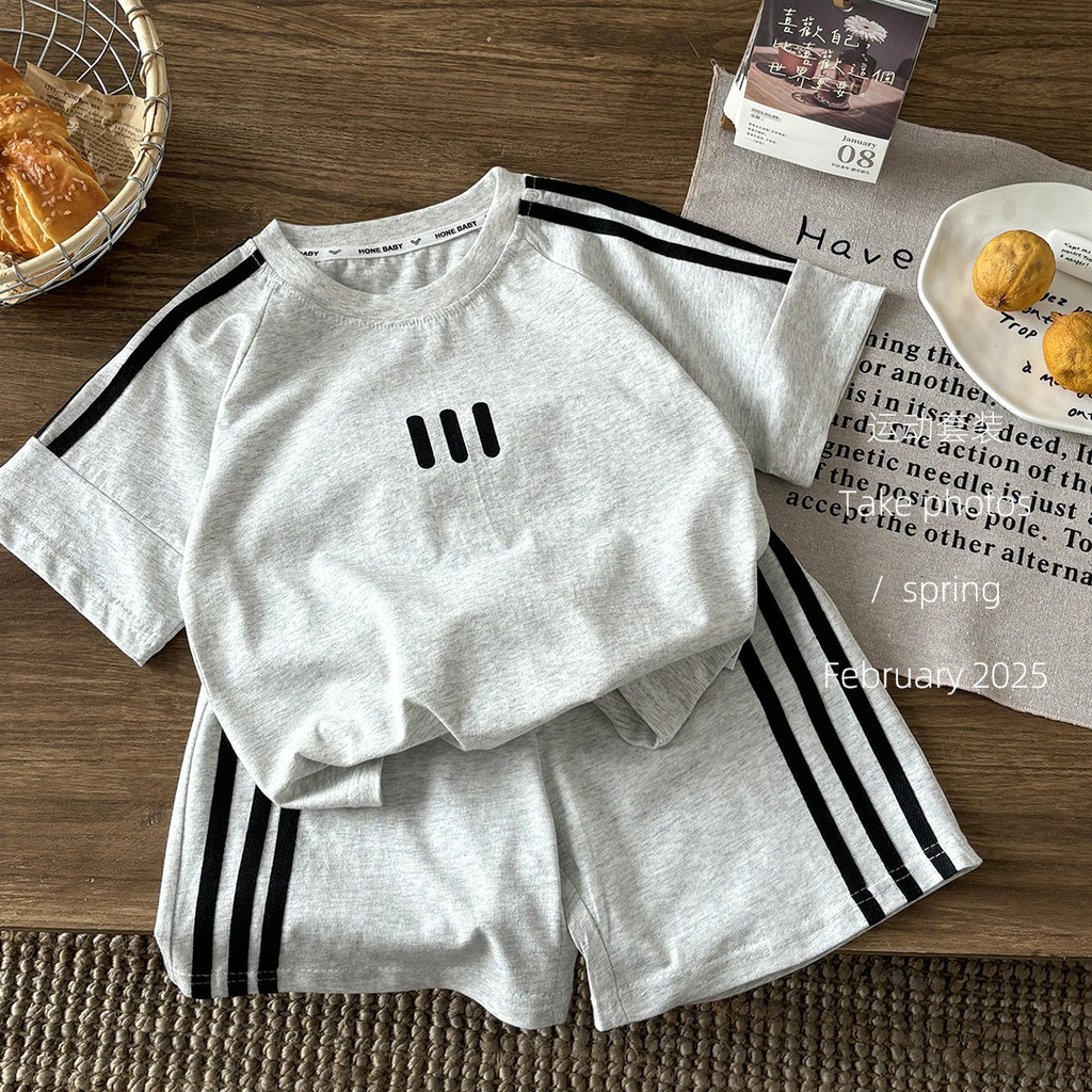 Trẻ Em Mùa Hè Ngắn Tay Phù Hợp Với Áo Thun Hai Mảnh Cotton Nguyên Chất Phiên Bản Hàn Quốc Vừa Lớn Trẻ Em Phù Hợp Với Tất Cả Trận Đấu Khâu Bé Trai Bé Gái Phù Hợp Với Kích Thước 8O-170 POYW