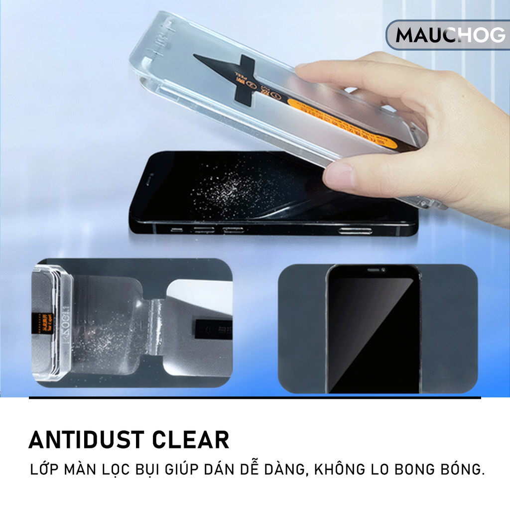 Kính Cường Lực Trong Suốt Có Khung Dán Lấy Bụi Cho Điện Thoại iPhone 17 Pro Max 16 15 14 13 12