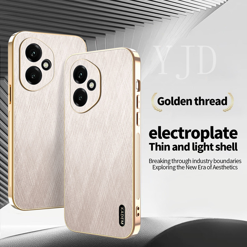 Ốp Lưng Cho Honor 400 Pro Gold Silk Skin TPU Khung Mạ Điện Chống Rơi Vỏ Điện Thoại