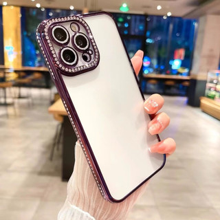 Ốp đt iPhone ốp lưng đính đá pha lê lấp lánh chống sốc chống trầy phù hợp cho iPhone 17 16 15 14 13 12 11 Pro Max Plus