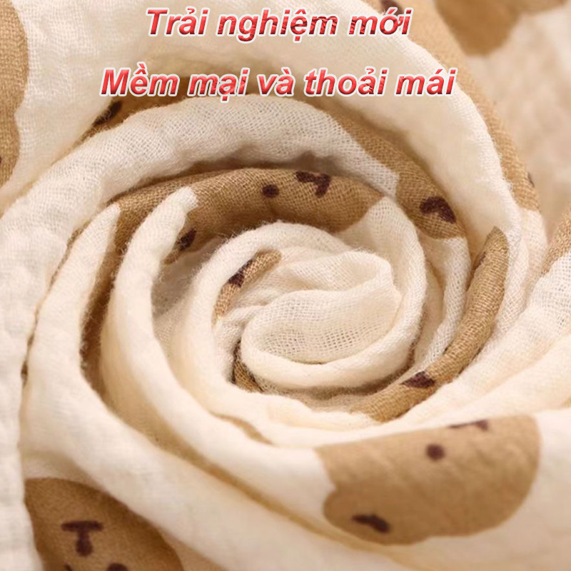 Khăn tắm sợi tre cho bé 2 lớp Muslin mềm mại,đa năng phong cách Hàn,mềm,thấm hút tốt,ko bụi vải (70x80cm)