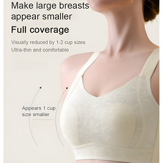 『 Brelira 』 Full Cup Minimizer Bra Siêu Mỏng Ngực Lớn Nhìn Nhỏ Có Thể Điều Chỉnh Liền Mạch Chống Chảy xệ Không Dây Thoải Mái Cho Nữ ​​Quần lót​​