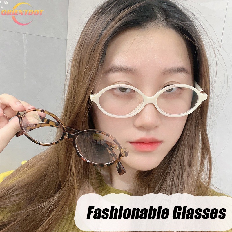 Retro Hình Bầu Dục Kính Khung Nhựa Tối Giản Cổ Điển cho Nam và Nữ Phụ Kiên Thời Trang