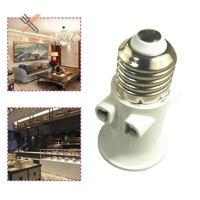 RRLNMD E27 Chia Đầu Ngọn Lửa Chuyển Đổi Cắm Kết Nối E27 Bóng Đèn Adapter Giá Đỡ Đèn Đế Ổ Cắm Chuyển Đổi Phụ Kiện Chiếu Sáng MỚI