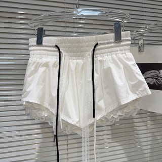 S-3XL Quần Short Size Lớn Nữ 2025 Phiên Bản Hàn Quốc Khâu Quần Short Nữ Mùa Hè Ren Cao Cấp Quần Short Ống Rộng Ôm Hơn Nhìn Rộng Quần Nóng Hợp Thời Trang Hơi Béo Siêu Quần Short Size Lớn Quần Áo Nữ